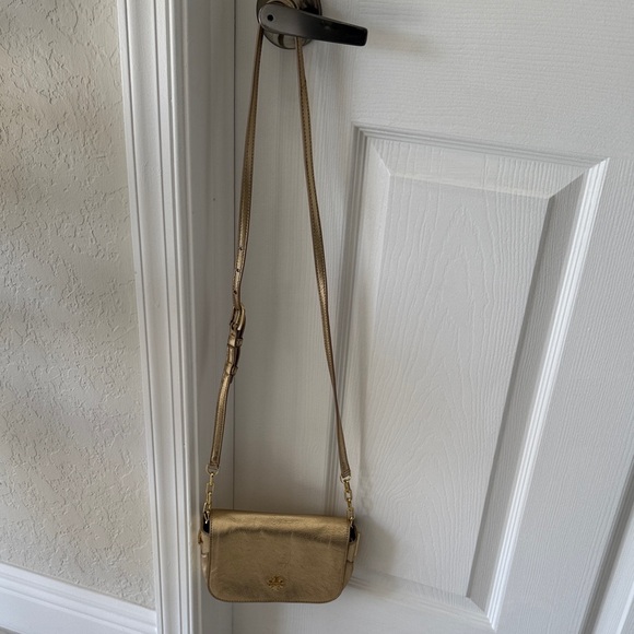 Tory Burch Metallic Gold Crossbody Bag - Picture 4 of 7